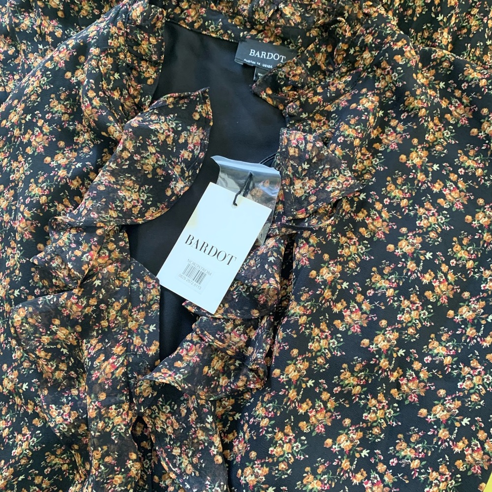 New Bardot dress women multicolor long sleeve size 10 - Picture 3 of 7